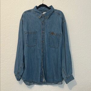 Wrangler Blue Denim Button-Up Shirt